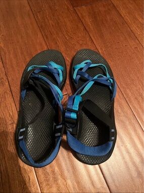 Chaco Black Sandal with Blue Straps